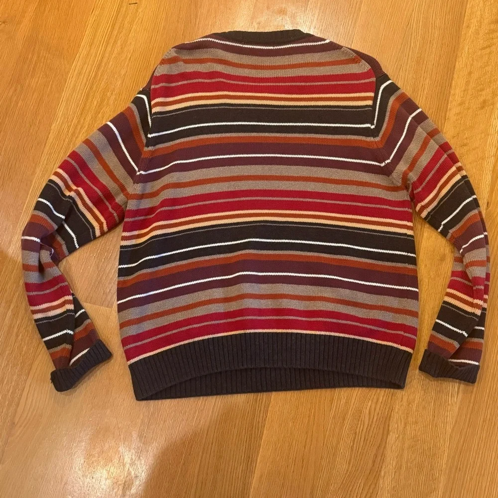 Geoffrey Beene Striped Crewneck Sweater Size Medium grandpa sweater Y2K 90’s - Picture 2 of 6